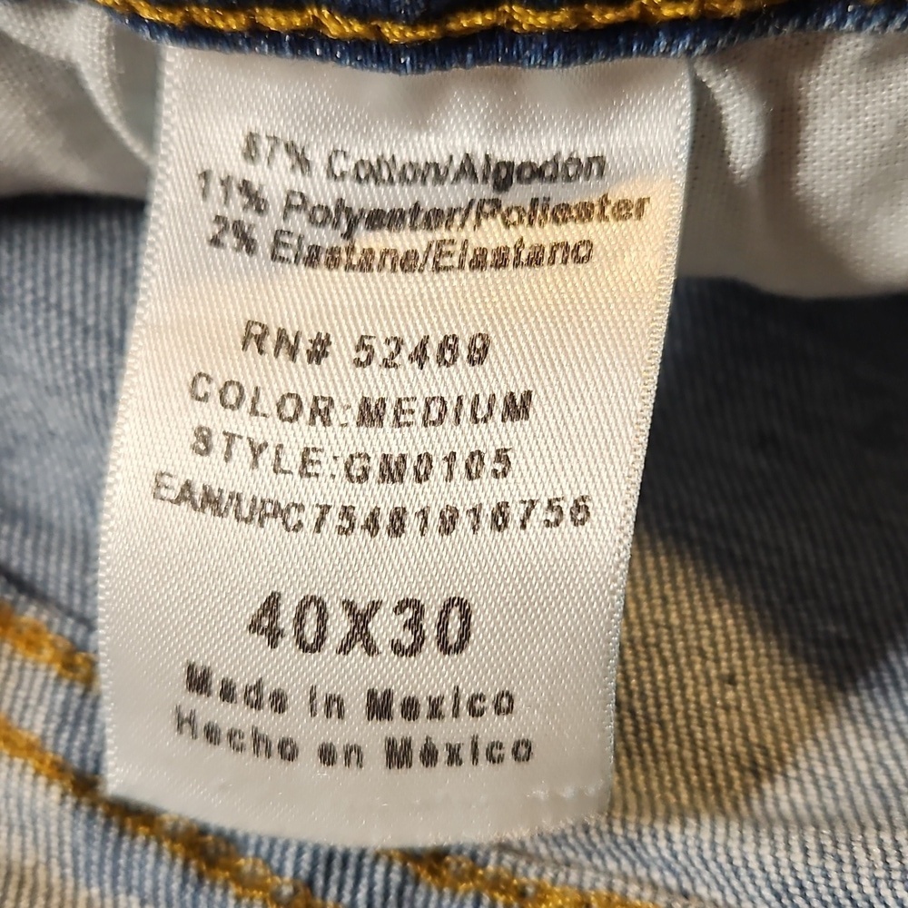 Mens Blue Jeans 40x30 Athletic Fit - Picture 2 of 6